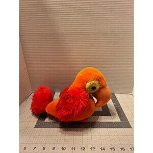 Vintage 1980s Applause Ted Orange Parrott Plush Stuffed Animal